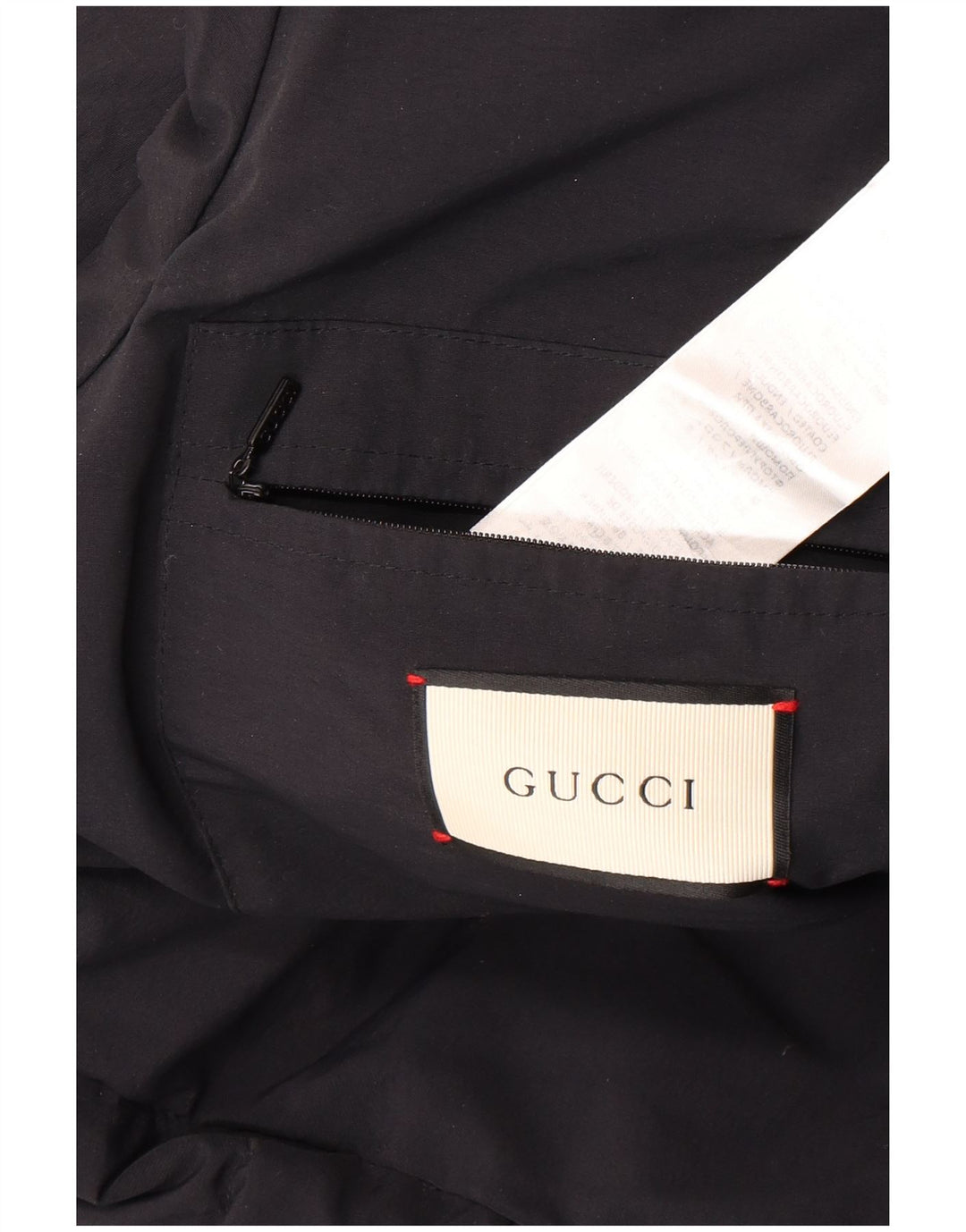 Gucci Abrigo acolchado con capucha y gráfico para hombre IT 46 Poliamida negra grande