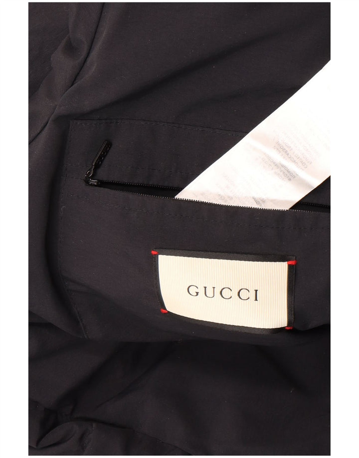 Gucci Abrigo acolchado con capucha y gráfico para hombre IT 46 Poliamida negra grande