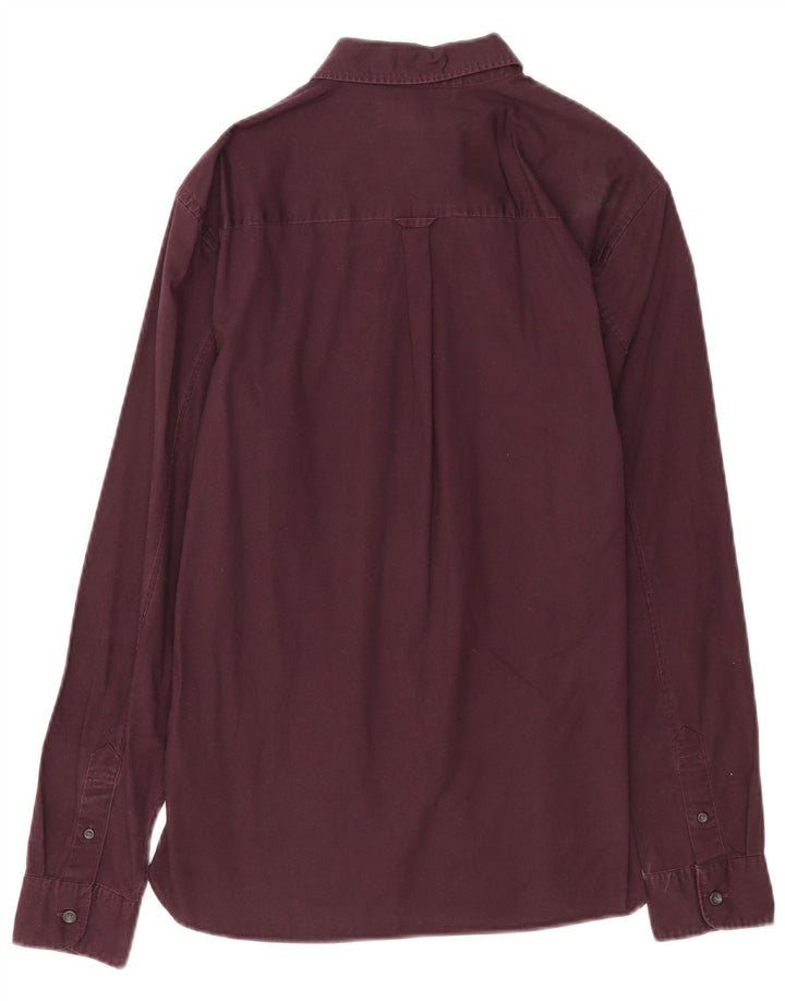 Camisa All Saints Hombre Small Borgoña Algodón