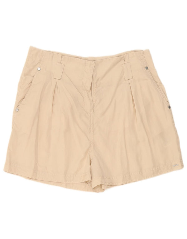 Superdry Pantalones cortos chinos con cintura alta para mujer, talla 40, talla grande, W34, color beige
