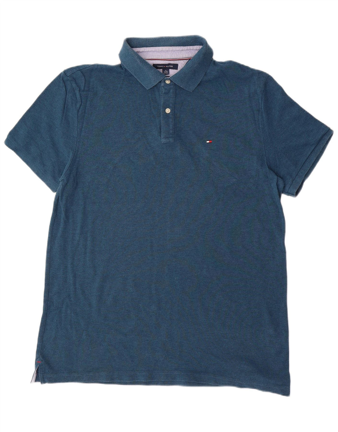 TOMMY HILFIGER Polo Custom Fit para hombre XL Algodón azul