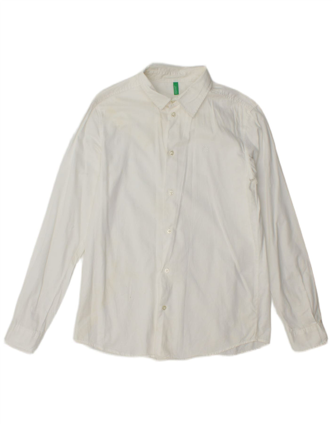Camisa Benetton Hombre Pequeña Blanca