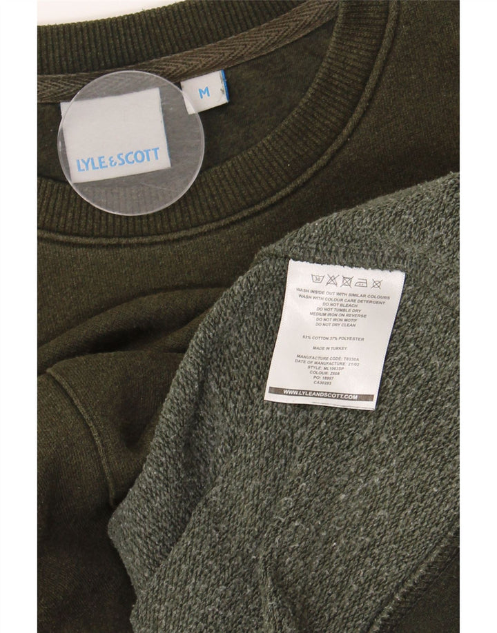 Lyle & Scott Hombre Sudadera Gráfica Jumper Medium Khaki Algodón