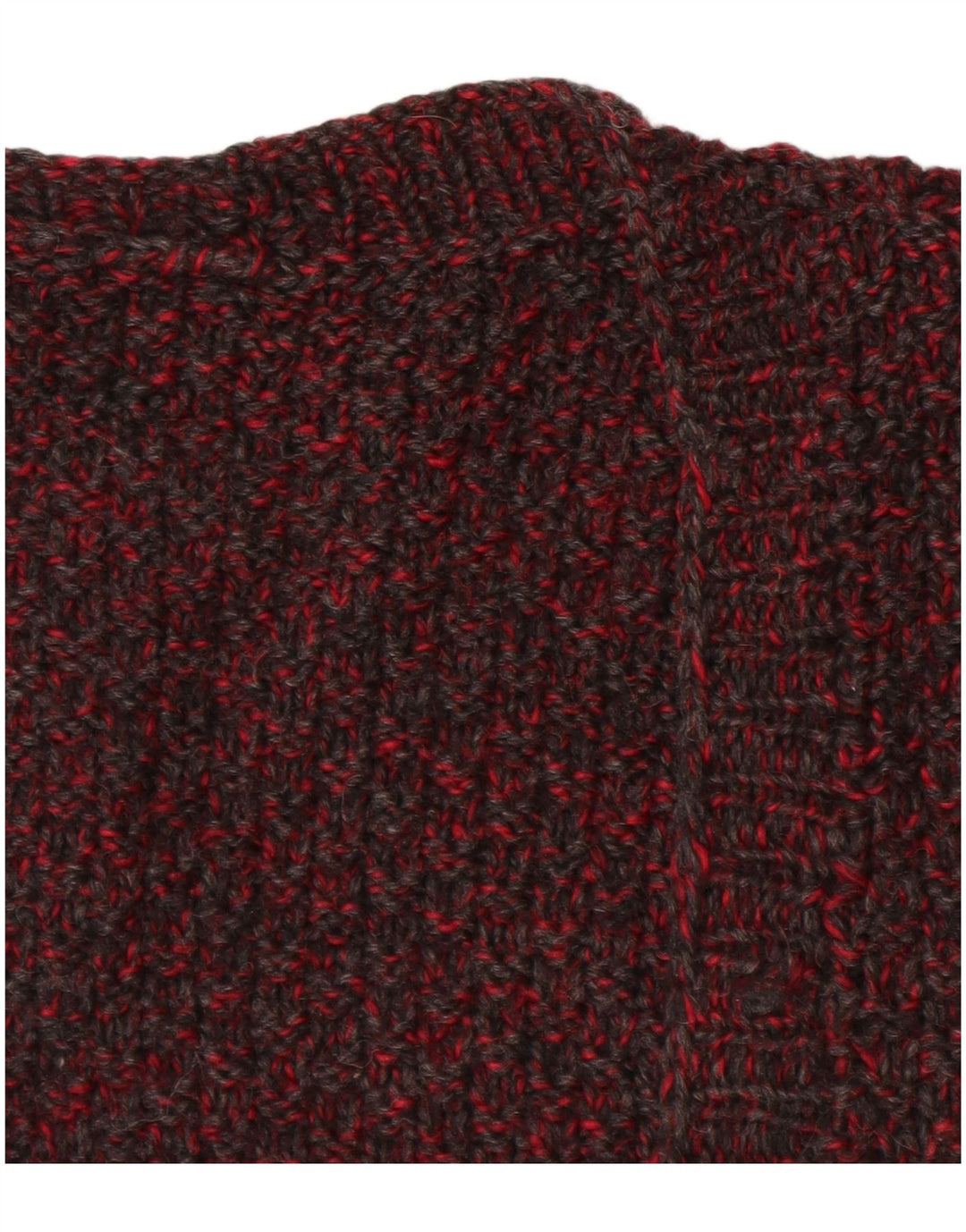 VINTAGE suéter cárdigan sin mangas para mujer Reino Unido 14 grande borgoña moteado