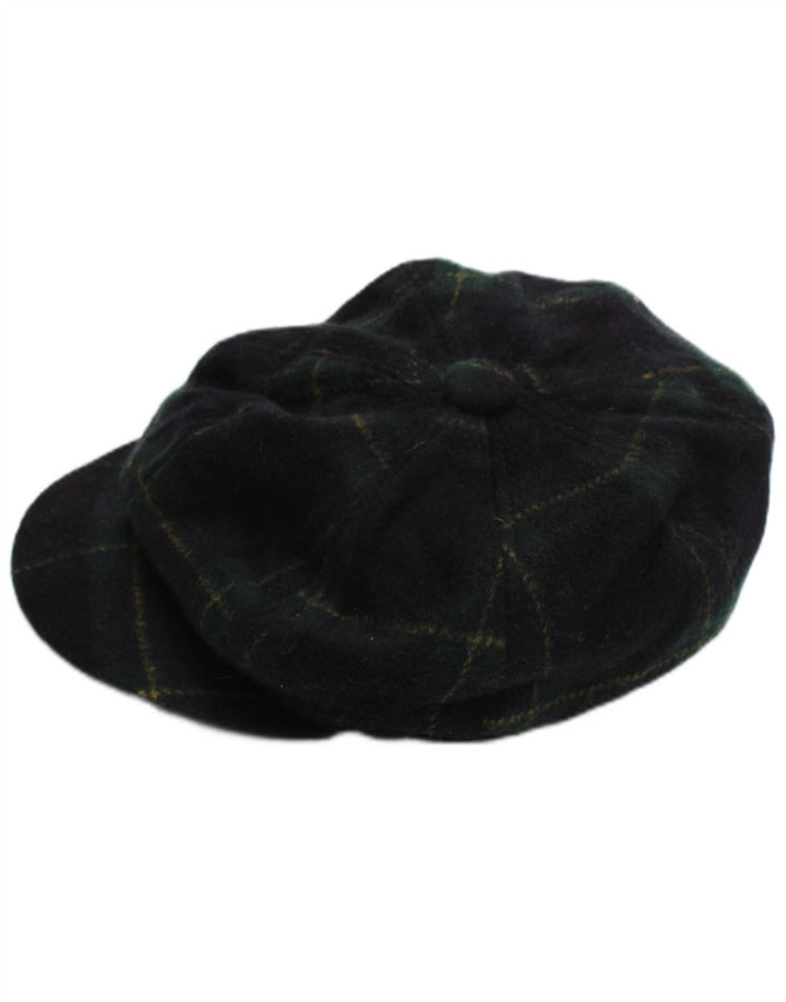 Gorra plana vintage para hombre pequeña azul marino a cuadros