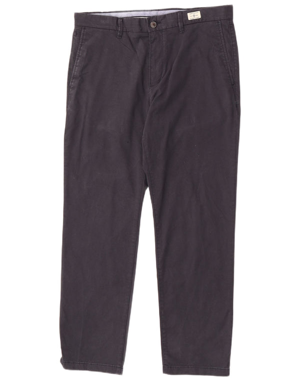 Tommy Hilfiger Mens Straight Chino Trousers W34 L30 Navy Blue Cotton