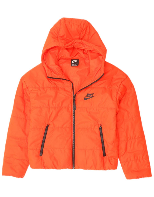 Nike Chaqueta acolchada extragrande con capucha para mujer UK 6 XS Naranja Poliéster