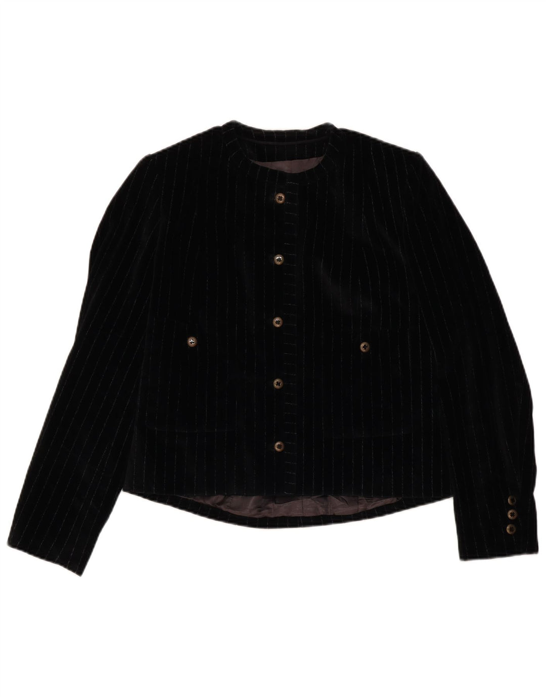 VINTAGE Mujer 5 Botones 2 Piezas Falda Set UK 12 Medio W28 Negro