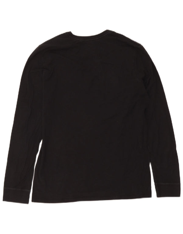 Nike Camiseta gráfica de ajuste atlético para hombre, manga larga, algodón negro mediano