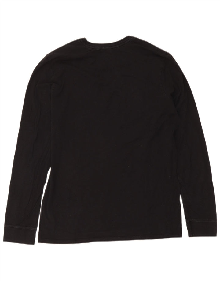 Nike Camiseta gráfica de ajuste atlético para hombre, manga larga, algodón negro mediano