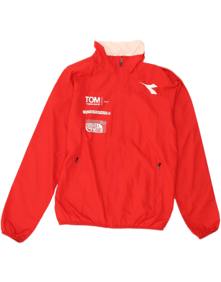 DIADORA Chaqueta impermeable gráfica para hombre UK 36 Small Rojo Poliéster