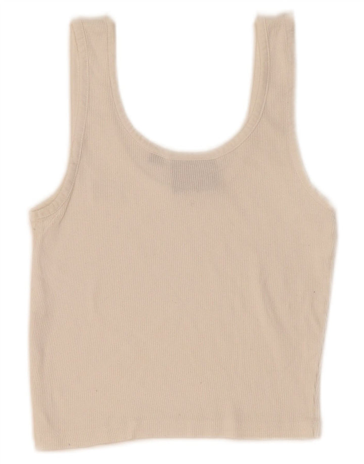 Dickies Top corto sin mangas para mujer UK 4 XS Blanco