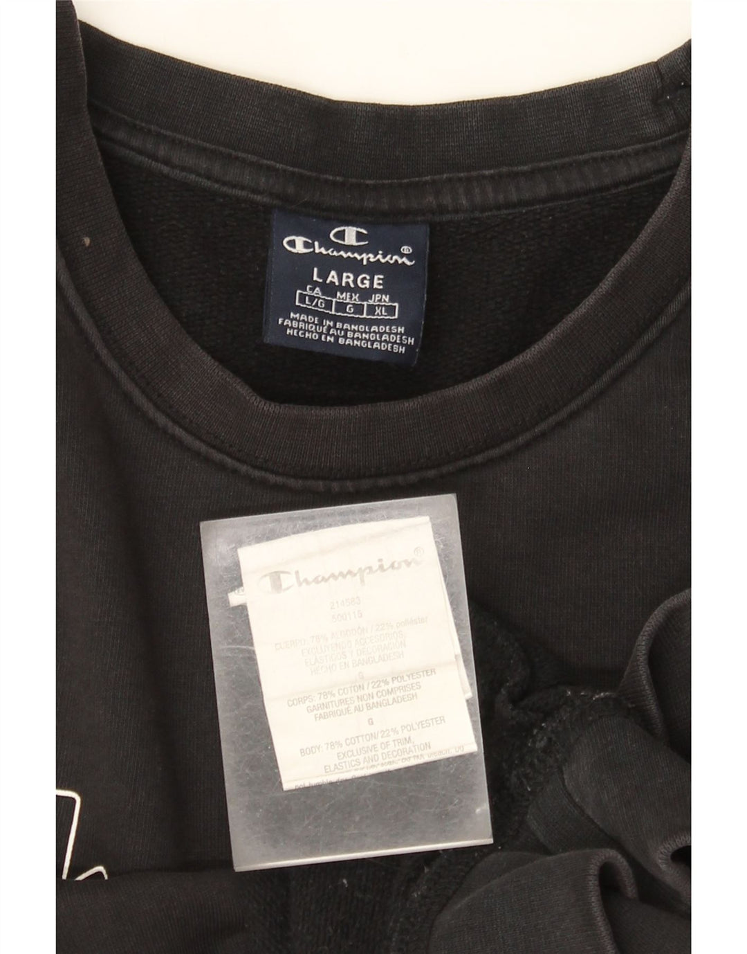 Champion Sudadera Gráfica para Hombre Jersey Grande De Algodón Negro