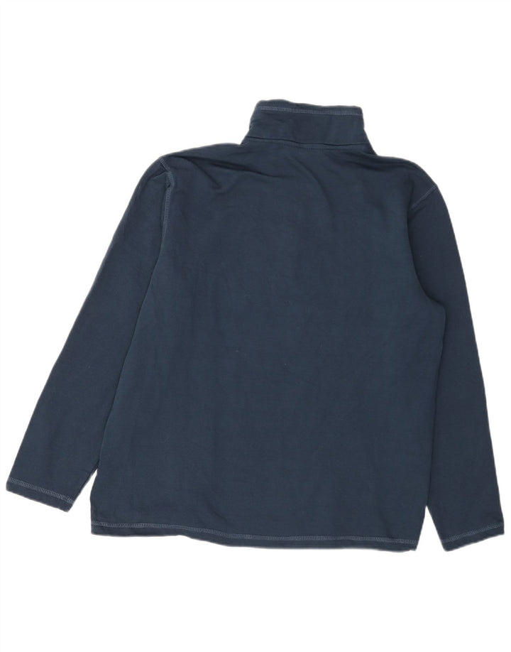 EDDIE BAUER Sudadera con cuello y cremallera para hombre, jersey de algodón azul marino medio