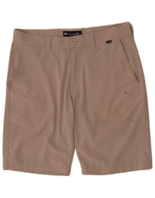 Travis Mathew Pantalones cortos chinos de corte regular para hombre W32 Poliéster beige medio