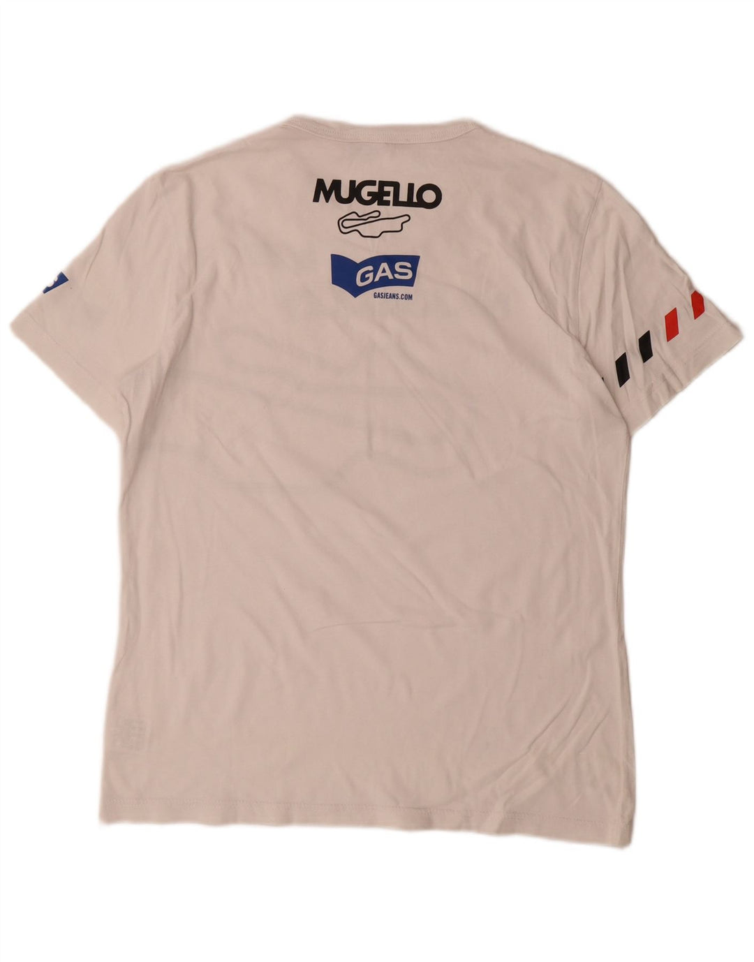 Gas - Camiseta gráfica para hombre, talla grande, algodón blanco