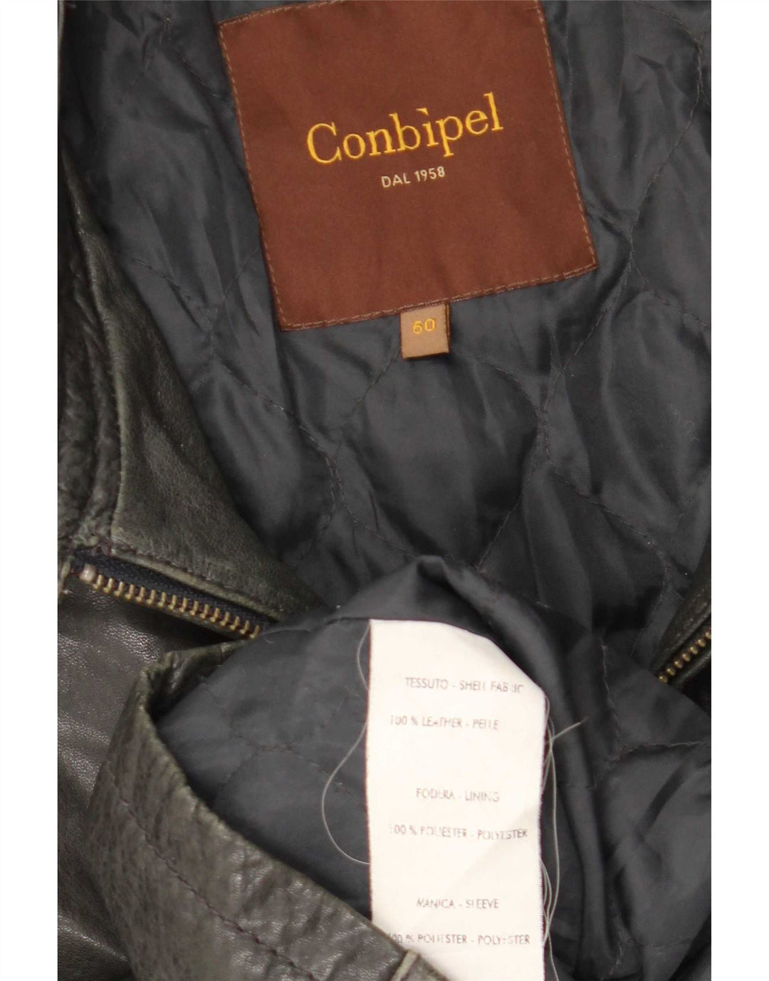 Conbipel Chaqueta Biker Mujer IT 54 2XL Cuero Negro