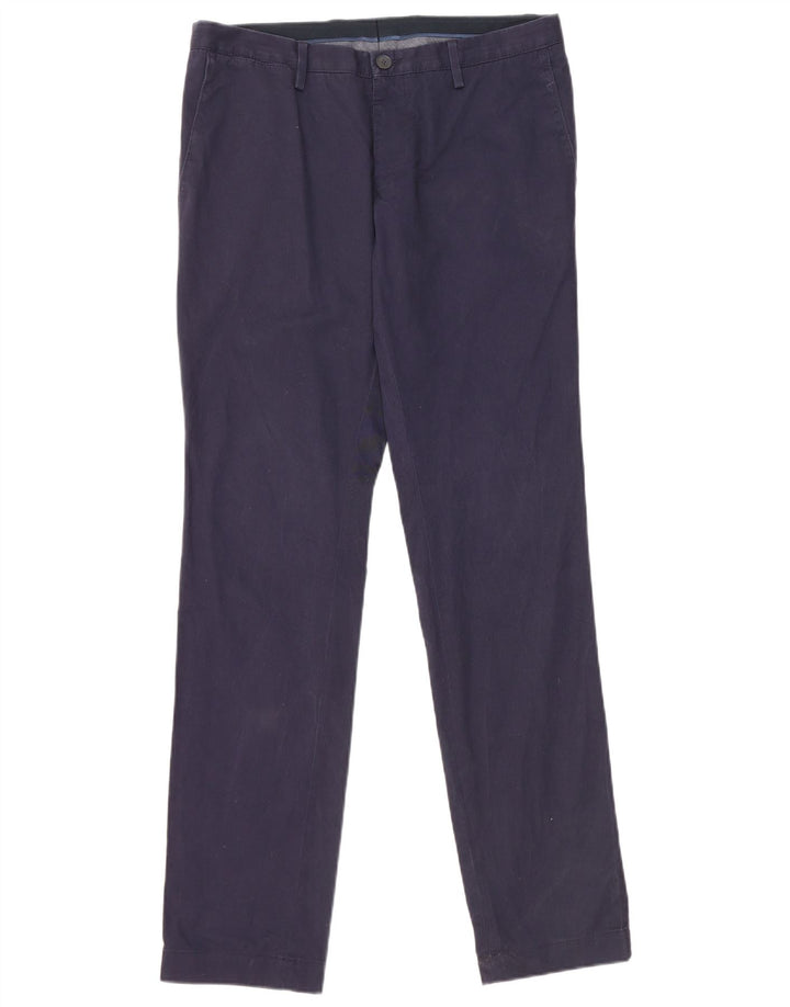 HUGO BOSS Pantalones chinos ajustados para hombre IT 46 Small W32 L32 Algodón azul marino