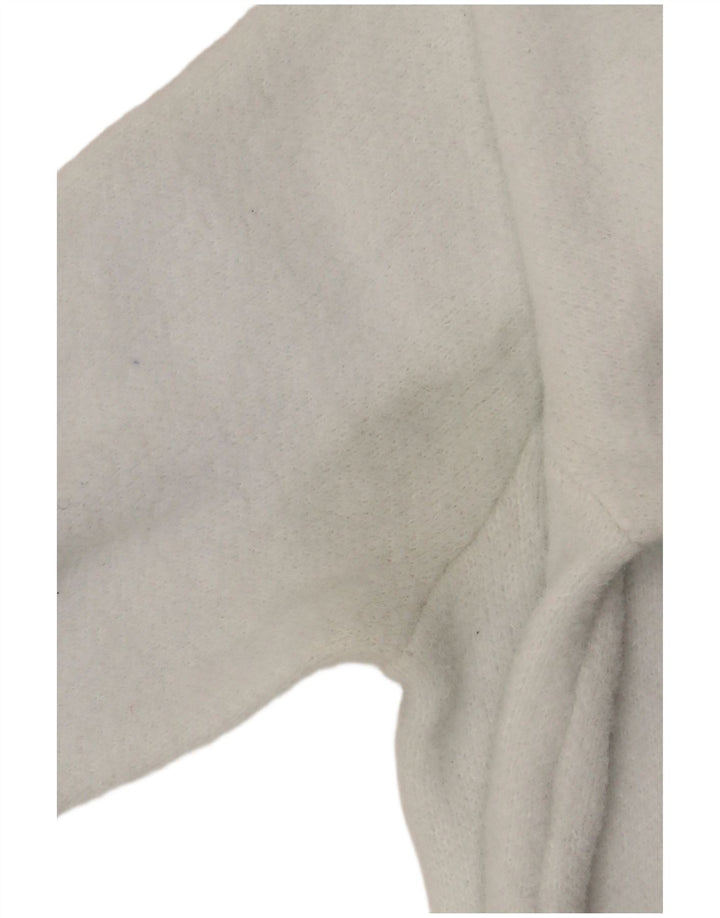 Zara - Jersey corto con cuello redondo para mujer, talla 40, nailon blanco mediano