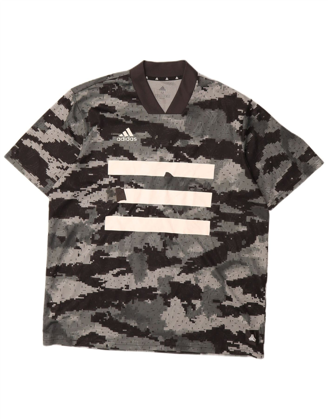 ADIDAS Camiseta gráfica para hombre Top Poliéster de camuflaje gris medio