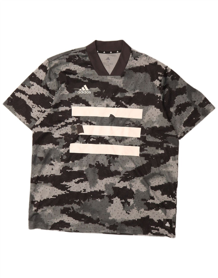 ADIDAS Camiseta gráfica para hombre Top Poliéster de camuflaje gris medio