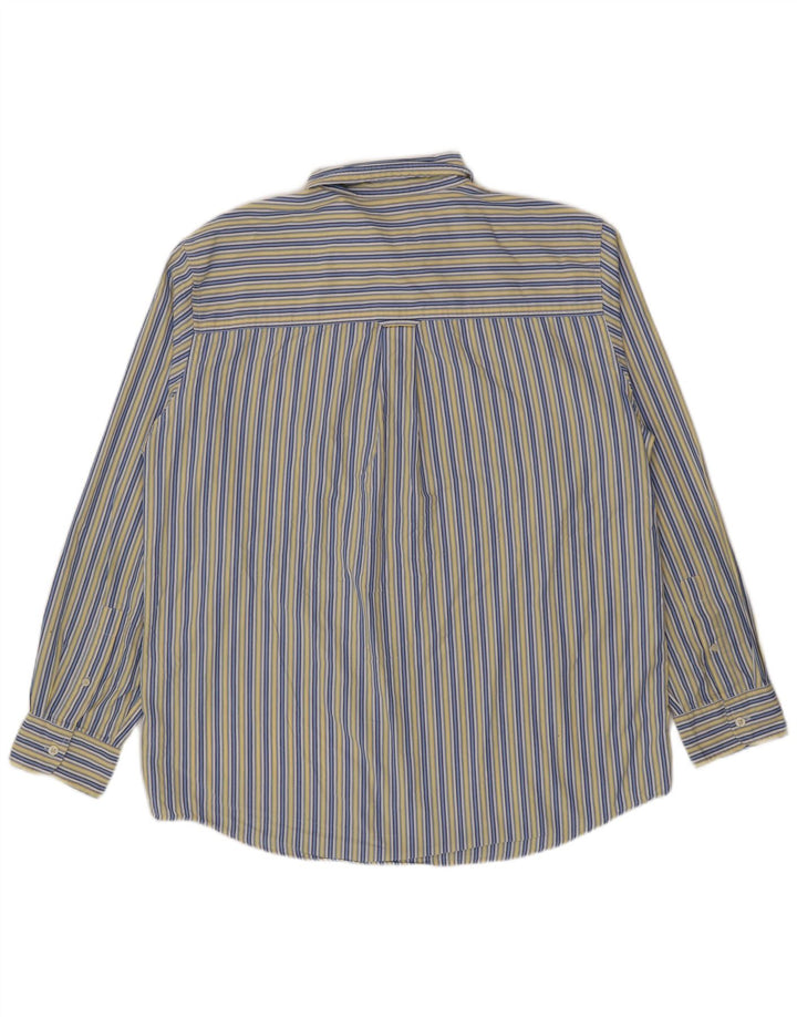 Chaps Camisa de fácil cuidado para hombre de algodón a rayas azules grandes