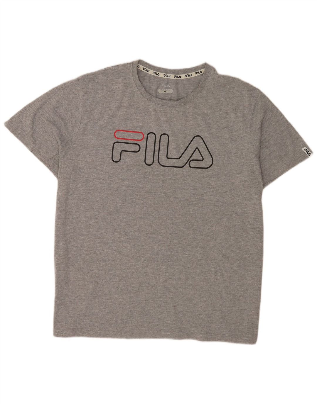 Fila Camiseta gráfica para hombre Top 2XL Poliéster moteado gris