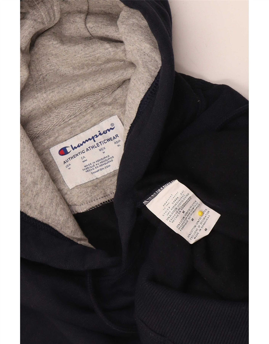 Champion Jersey con capucha de ajuste regular para hombre, jersey con capucha de algodón azul marino mediano