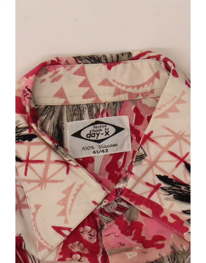 Camisa de manga corta para hombre Day-X Talla 41/42 Viscosa patchwork rosa grande