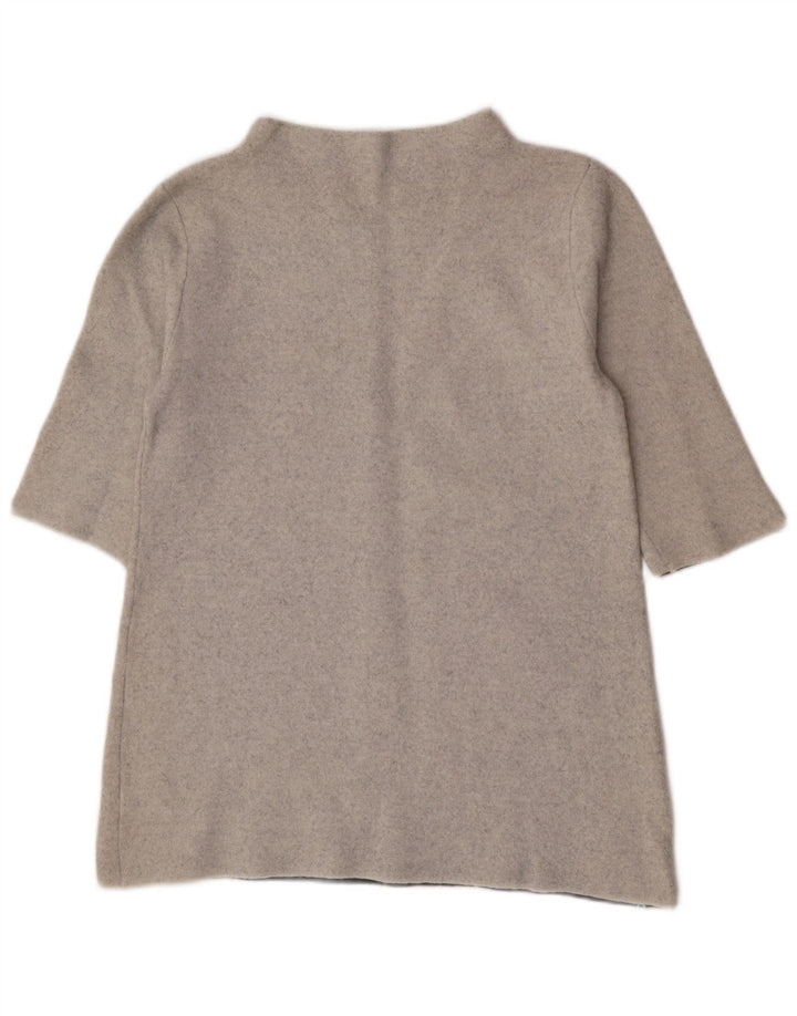 Toast Jersey de manga corta con cuello alto para mujer, talla 44, lana gris medio