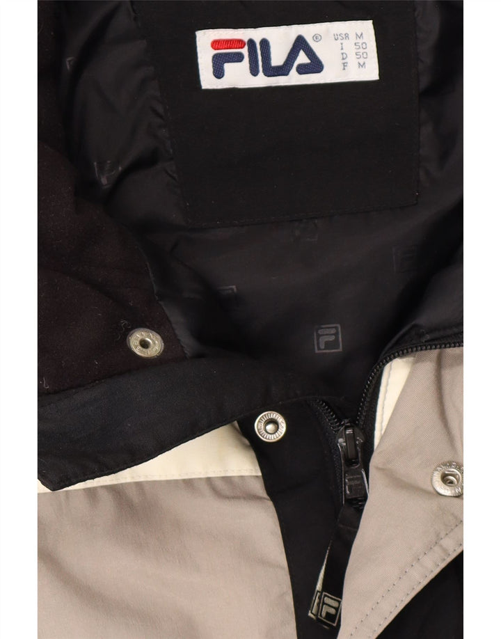 FILA Chaqueta acolchada para hombre UK 38 Medium Black Colourblock Poliamida