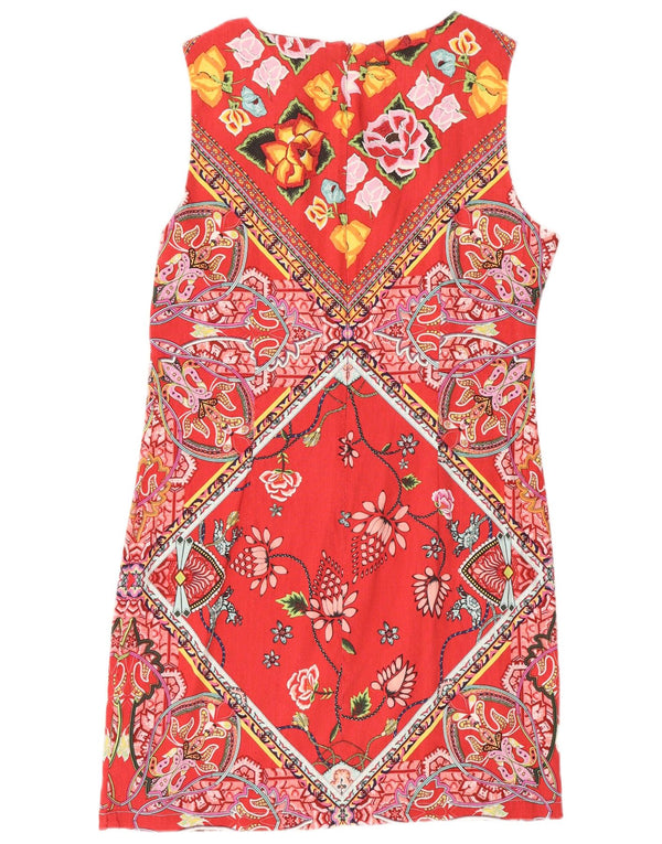 Desigual Vestido tubo sin mangas EU 44 XL Lino floral rojo