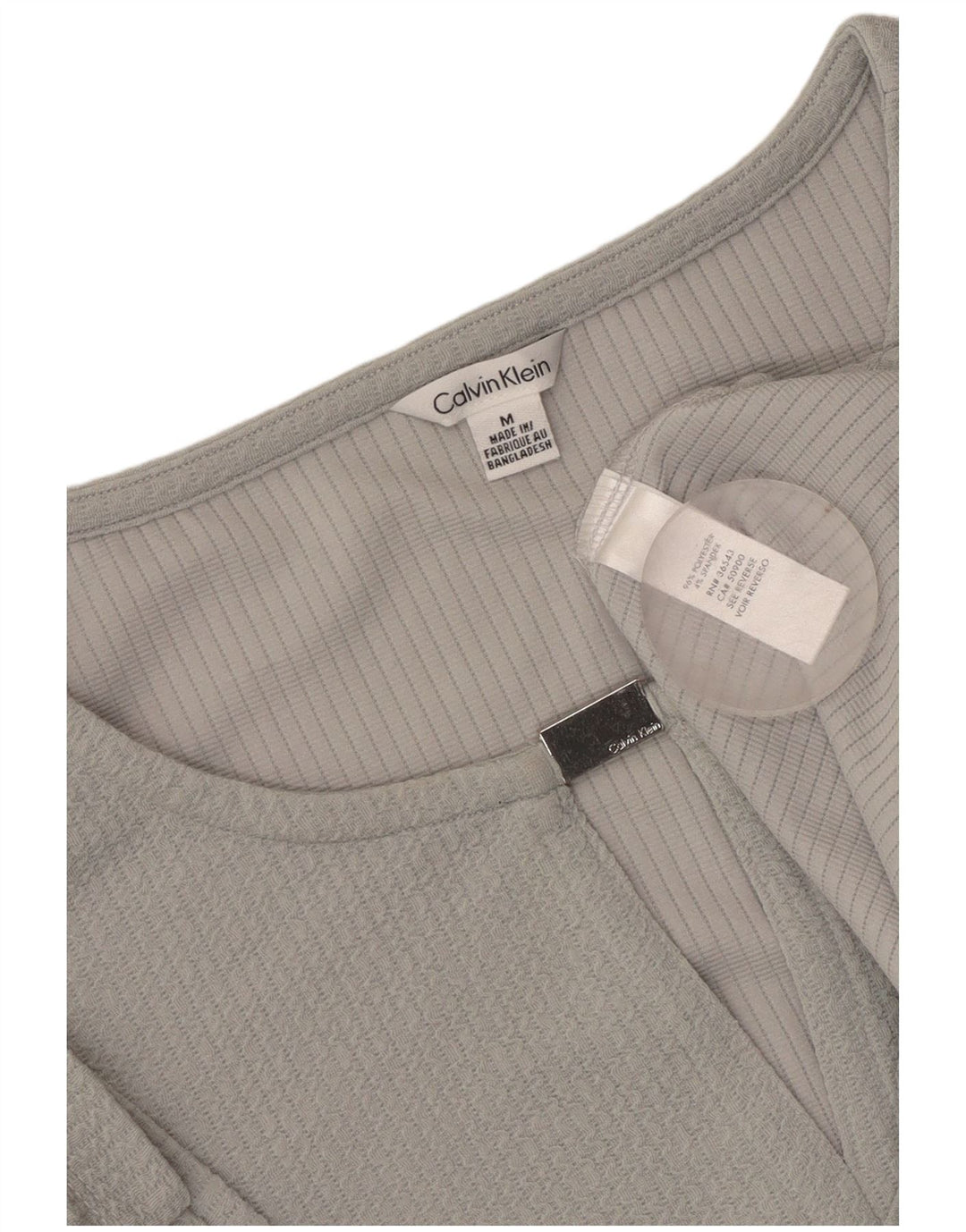 CALVIN KLEIN Blusa para mujer Top UK 44 Poliéster gris medio