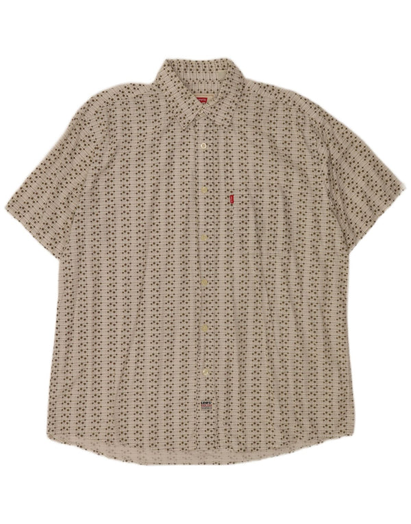 Levi's Camisa De Manga Corta Para Hombre 2XL Algodón Geométrico Blanco