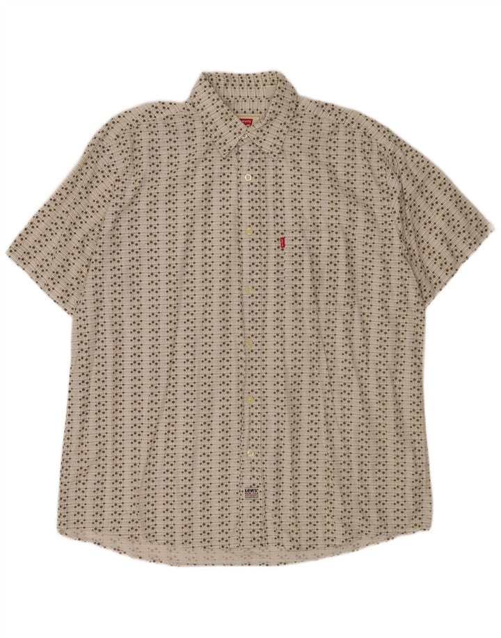 Levi's Camisa De Manga Corta Para Hombre 2XL Algodón Geométrico Blanco