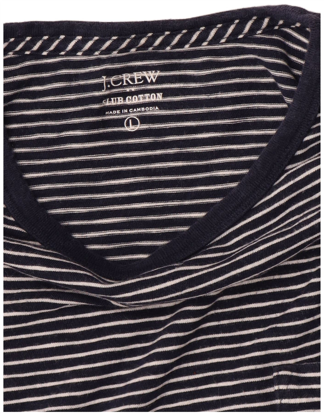 J. CREW Camiseta para mujer Top UK 46 Grande Algodón a rayas azul marino