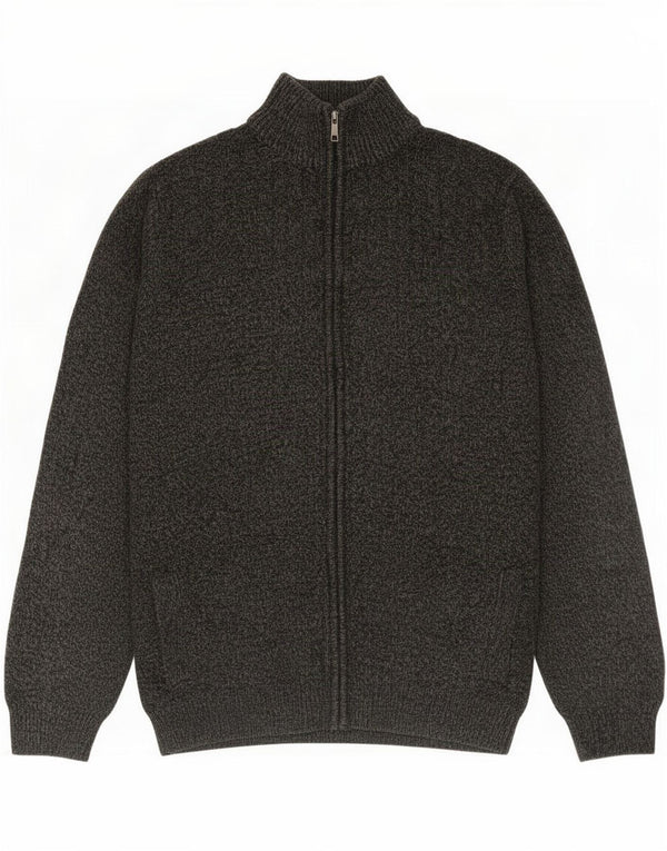 Marks & Spencer Suéter tipo cárdigan con cremallera completa para hombre XL Acrílico moteado gris