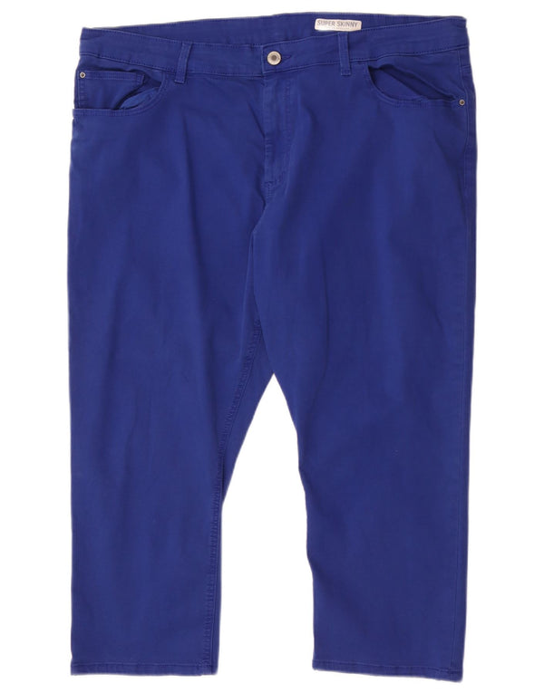 Marks & Spencer Pantalones Capri Super Ajustados para Mujer UK 20 2XL W38 L21 Azul