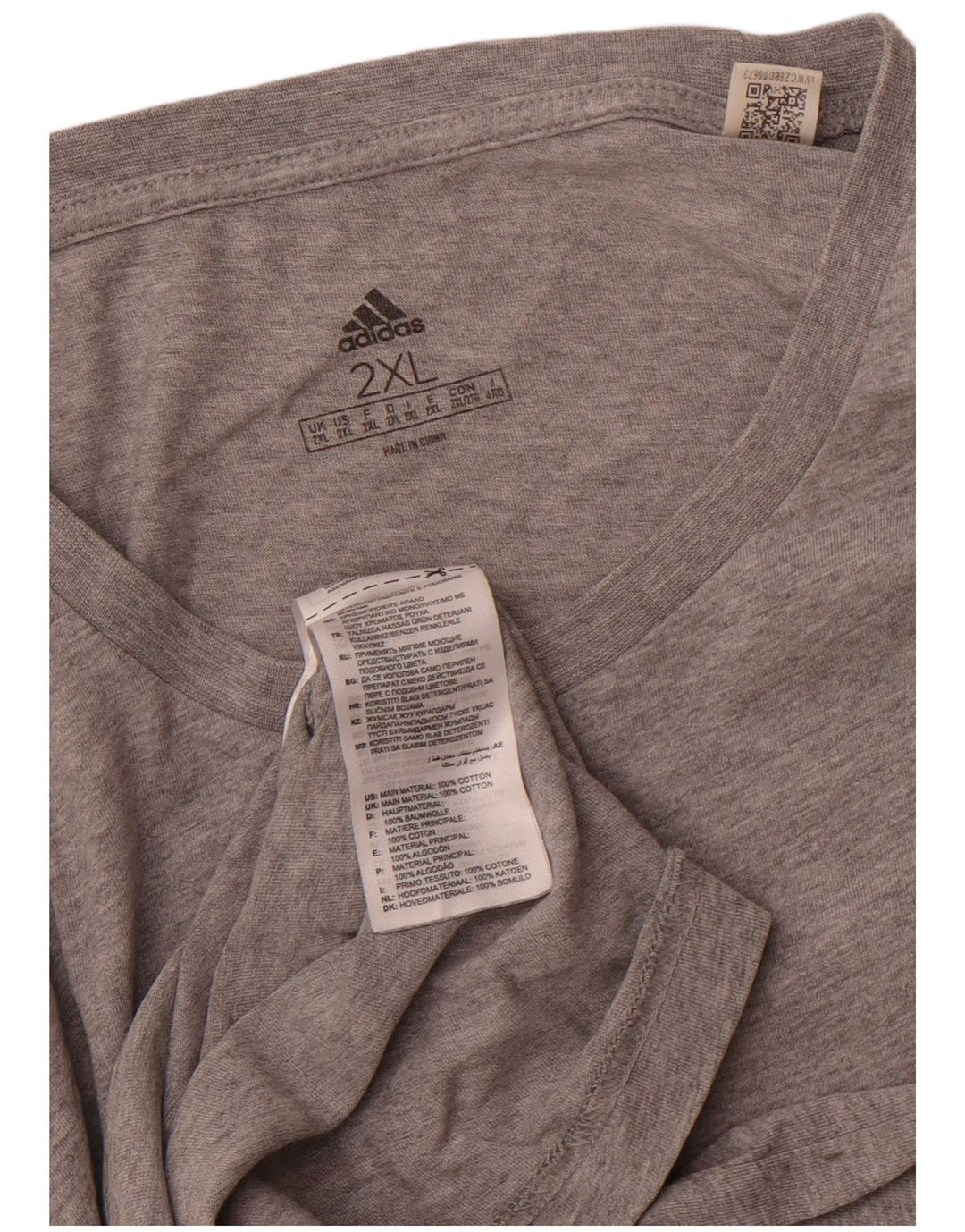 ADIDAS Camiseta Hombre Top 2XL Gris Algodón