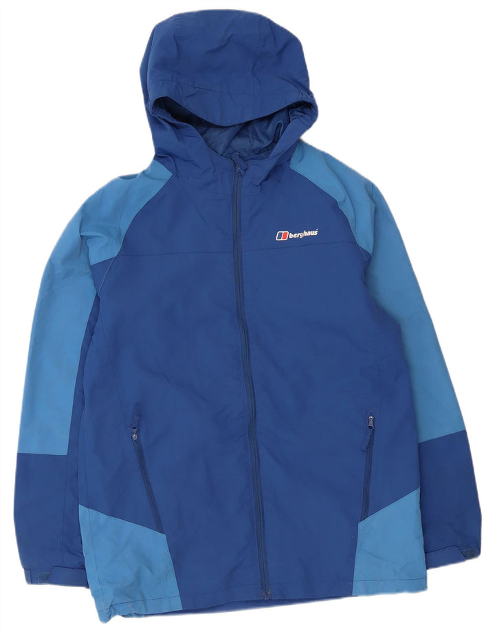 Berghaus Chubasquero con capucha para niños 12-13 años Azul Colorblock Poliamida