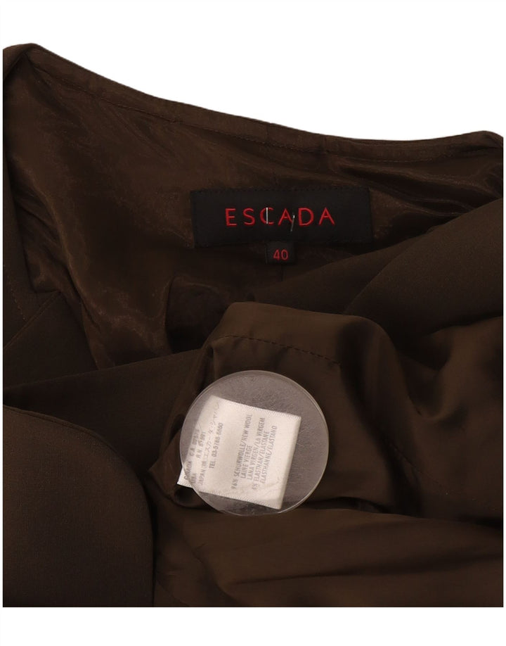 Escada Chaqueta tipo blazer de 2 botones para mujer EU 40 Lana marrón medio
