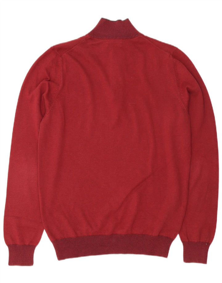 MASSIMO DUTTI Jersey De Cuello Con Botones Para Hombre Small Borgoña Algodón