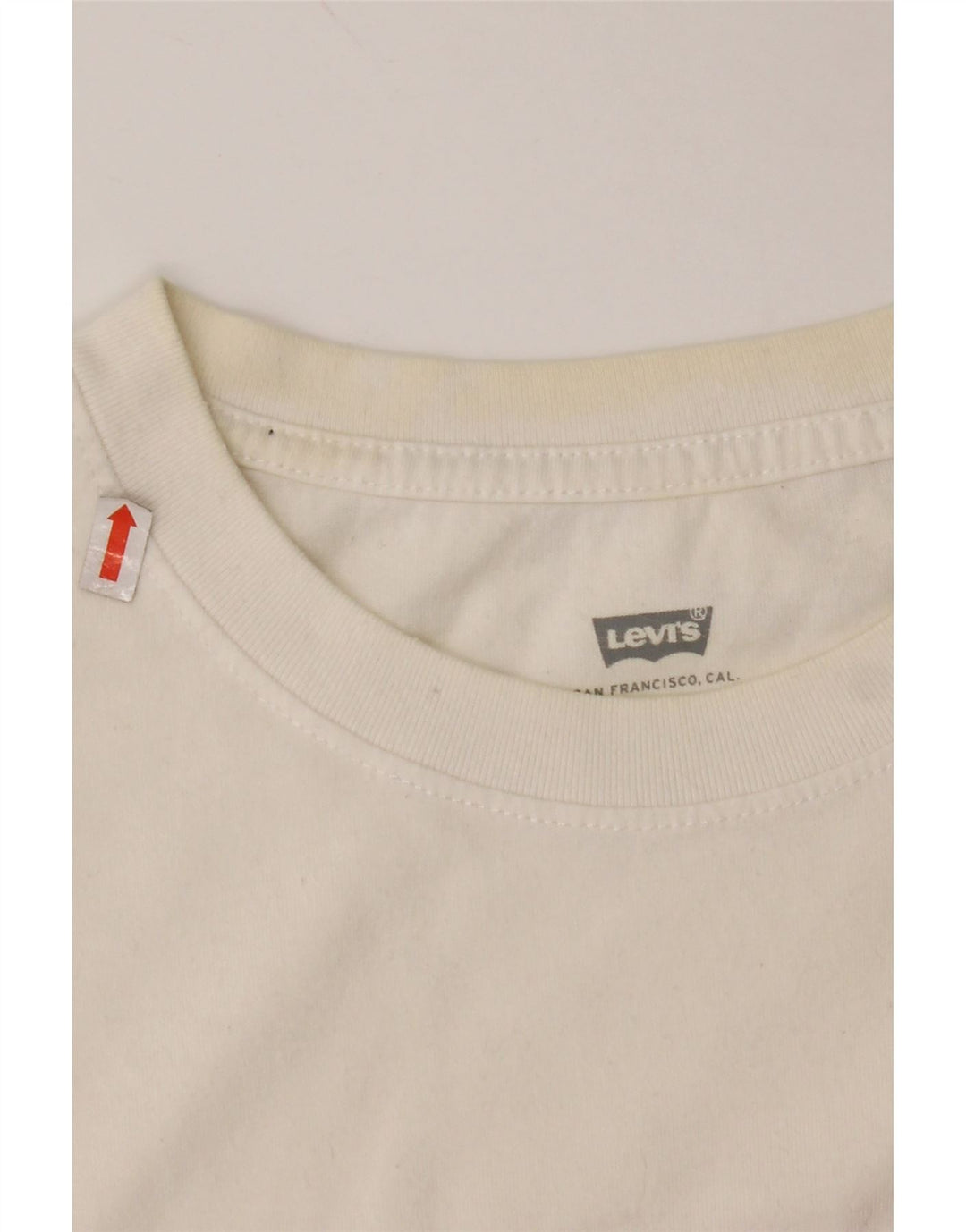 LEVI'S Camiseta corta con gráfico para mujer UK 10 Small White Colourblock