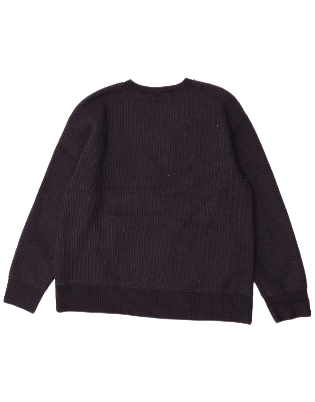 Zara - Jersey de cuello redondo para mujer, talla 40, talla mediana, viscosa, color azul marino