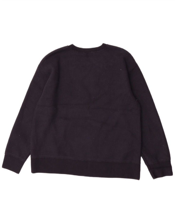 Zara - Jersey de cuello redondo para mujer, talla 40, talla mediana, viscosa, color azul marino