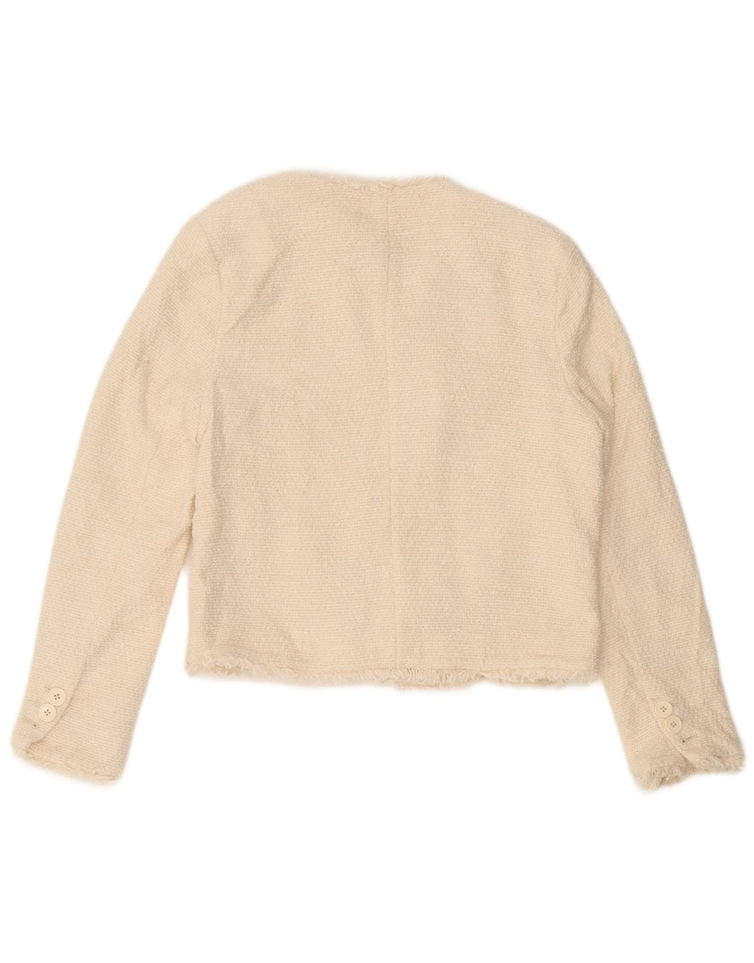 Marks & Spencer Chaqueta tipo blazer abierta para mujer UK 12 Medium Off White Cotton