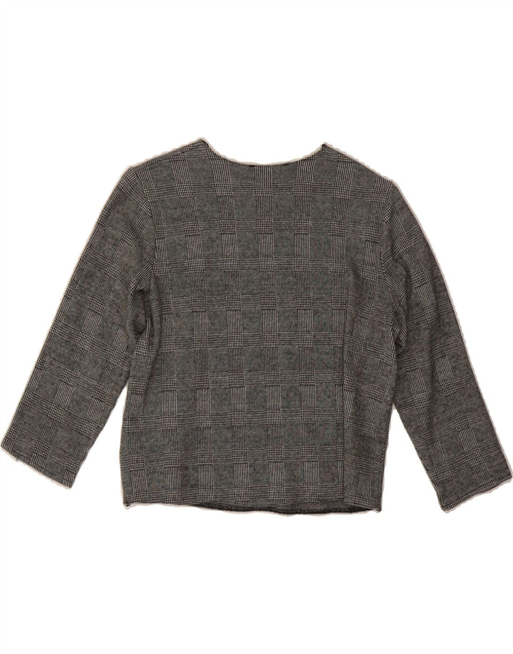 ZARA Womens Crop Top 3/4 Sleeve UK 12 Medium Grey Check Vintage Zara and Second-Hand Zara from Messina Hembry 