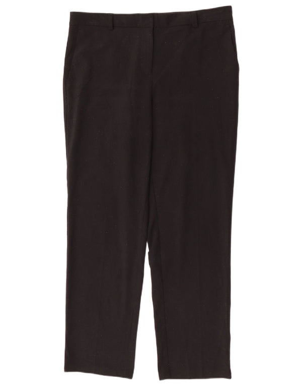 Marks & Spencer Womens Straight Casual Trousers UK 14 Large W34 L29 Black