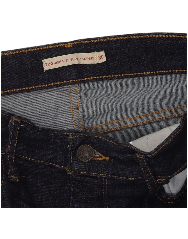 LEVI'S Vaqueros súper ajustados de talle alto 720 para mujer W30 L29 Azul marino