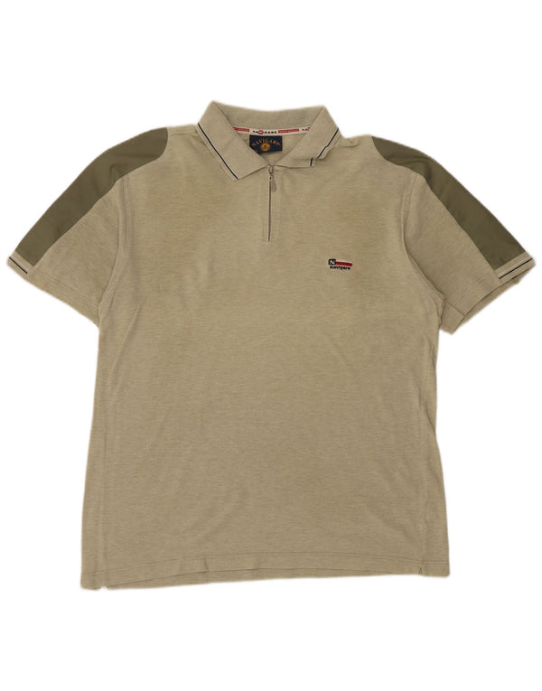 Navigare Polo Hombre XL Algodón Color Block Caqui